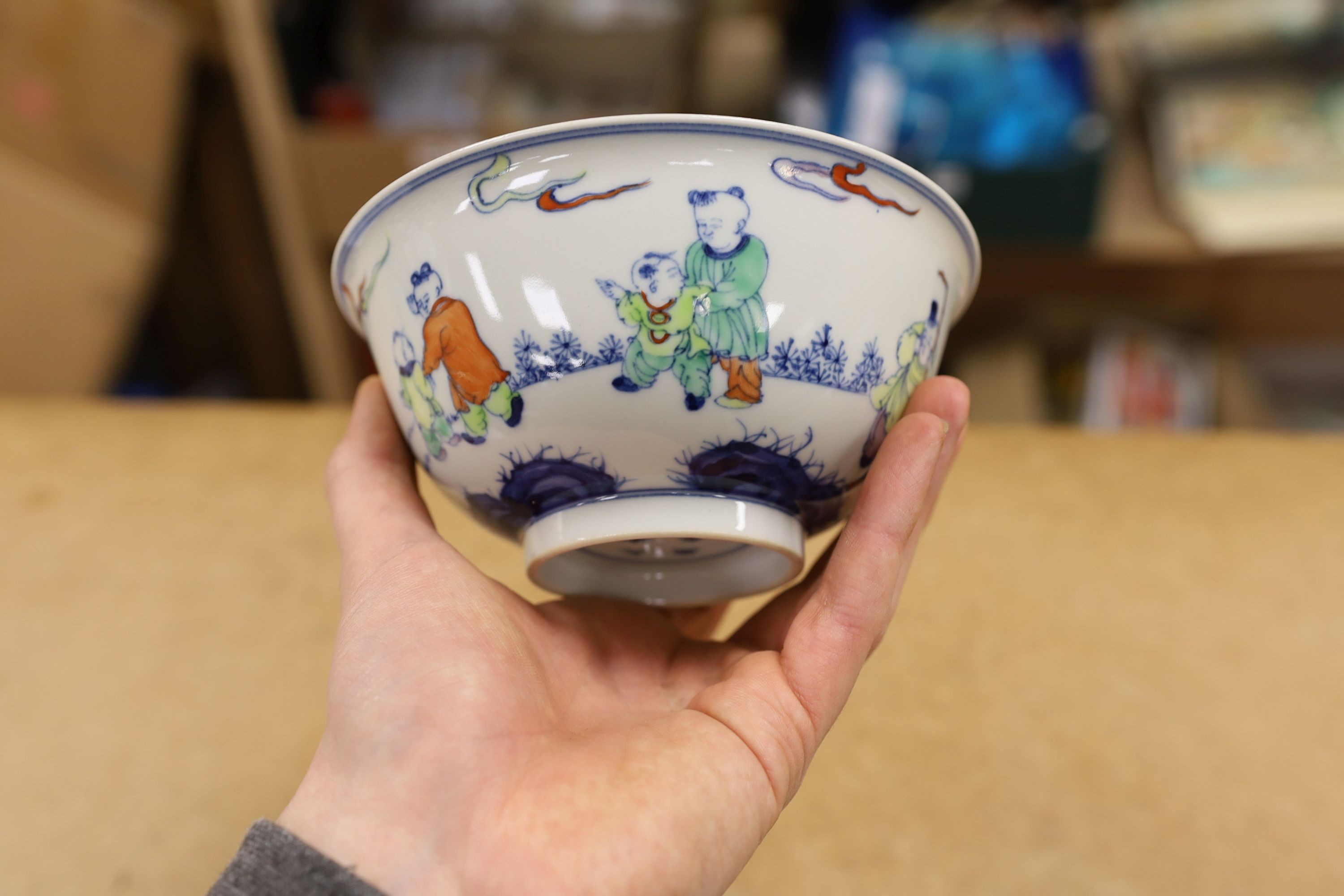 Two Chinese porcelain bowls, largest 15cm diameter